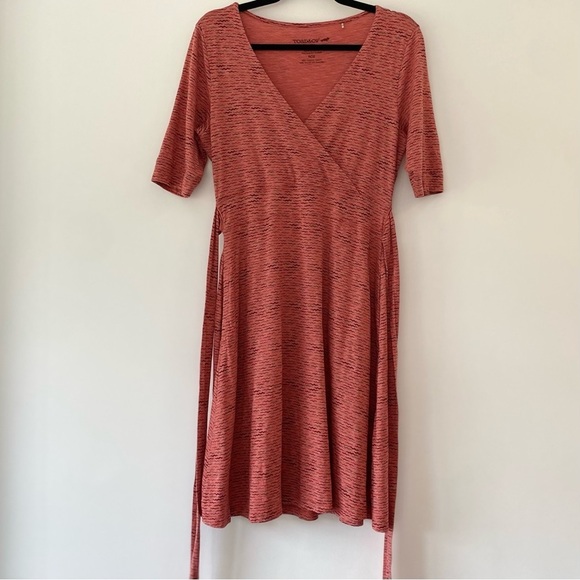 SUMMER SALE ☀️ Toad&Co Pink Cue Wrap Cafe Dress Size S - Picture 3 of 9